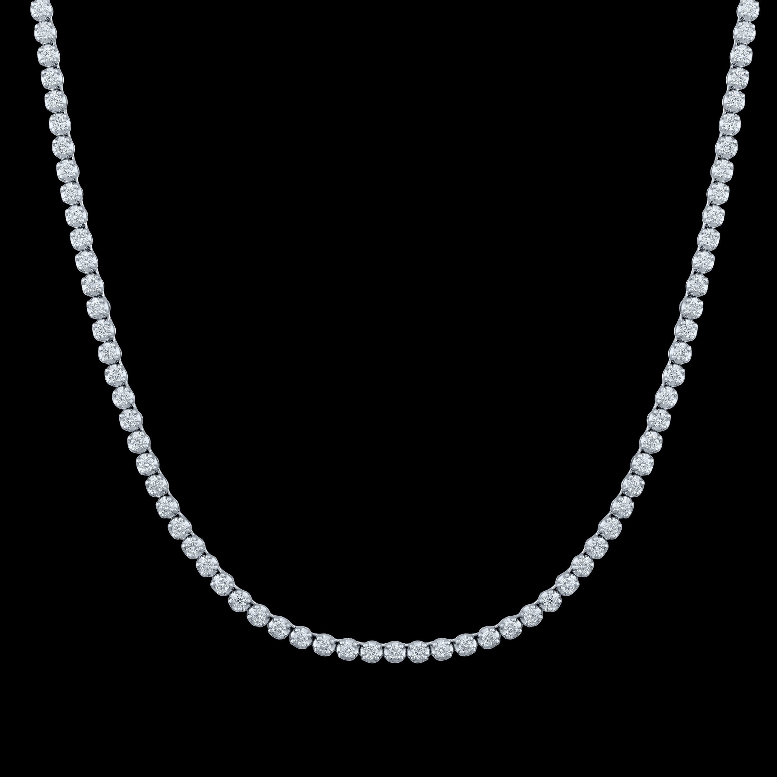 Brilliance Fine Jewelry 2 Carat t.w. Lab Grown Diamond Tennis Necklace, 10K White Gold Plated