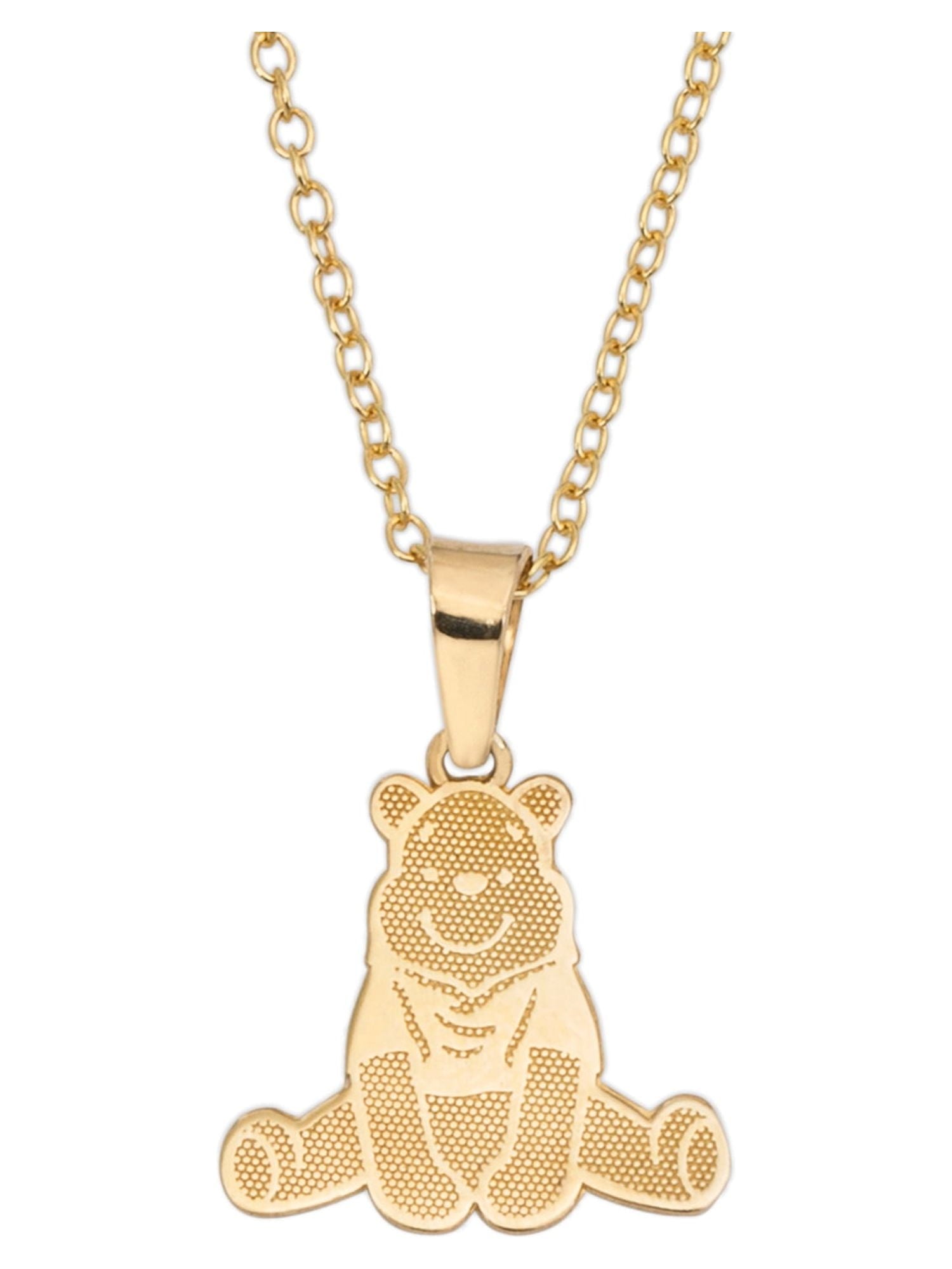 Disney, Girl's/Tween 10K Yellow-Gold Winnie the Pooh Pendant Necklace, 18" Chain